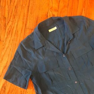 Equipment Dresses - Equipment 100% Silk Blue Shirtdress Equipment Dresses - Equipment 100% Silk Blue Shirtdress
